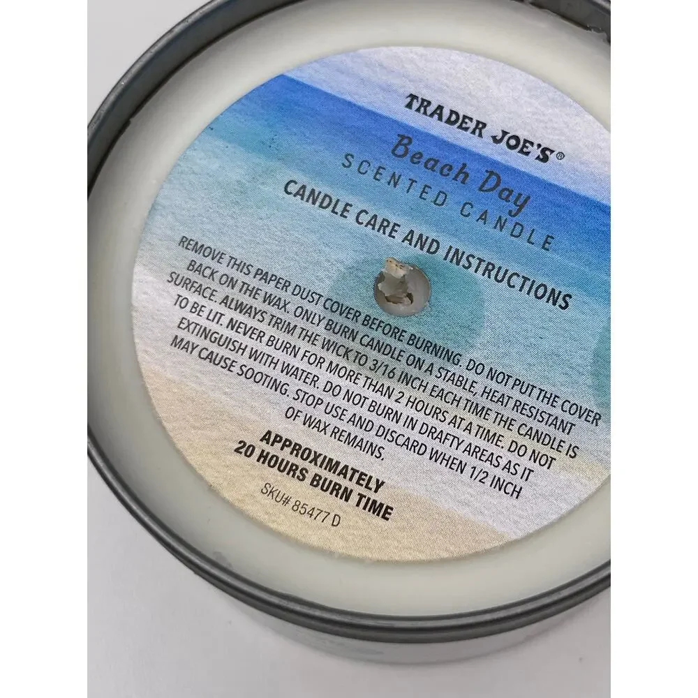 Set of 3 Trader Joe’s Beach Day Summer Scented Candle — Soy Wax, 20 Hours, 5.7oz